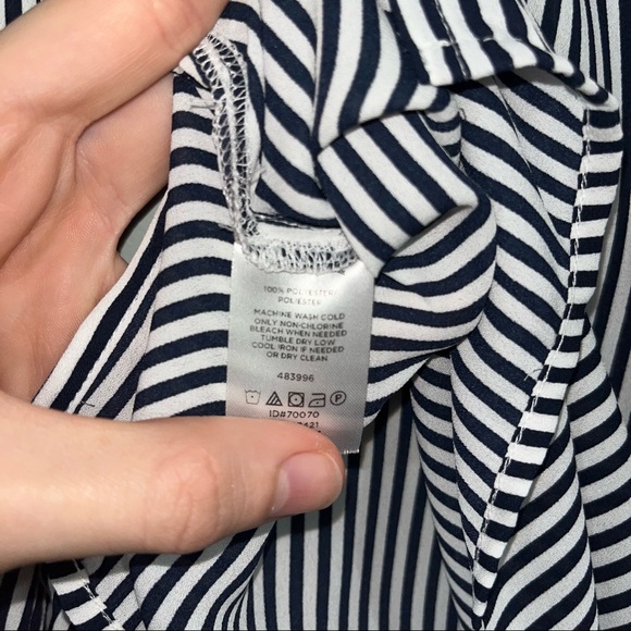 Ann Taylor Factory Size Small long sleeve black and white striped top - Picture 7 of 10